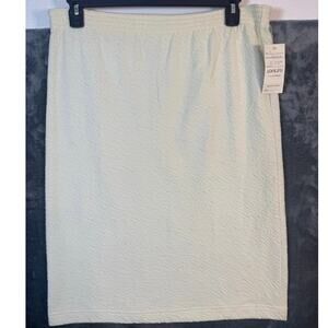 NWT VTG 80s Adolfo Collectibles Textured Knee High Skirt Size Large Cream